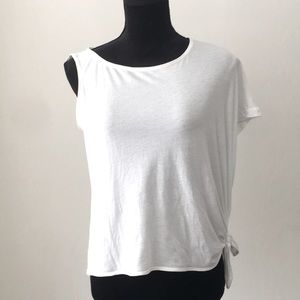 BCBG ASYMMETRICAL ONE SLEEVE SIDE TIE TOP